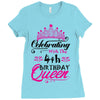 Celebrating With the 4th Birthday Queen Ladies Fitted T-Shirt