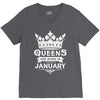 Queens Are Born In January V-Neck Tee