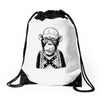 monkey redneck Drawstring Bags