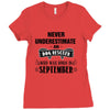 never underestimate an old man who was born in september Ladies Fitted T-Shirt