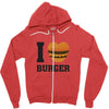 i love burger Zipper Hoodie