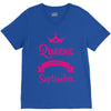 queens are born in september V-Neck Tee