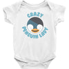 crazy penguin lady Baby Onesie