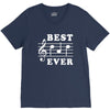 Best Dad Ever Funny Music Note V-Neck Tee