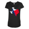 Eroded Texas Map With Flag Maternity Scoop Neck T-shirt