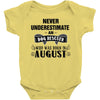 never underestimate an old man who was born in august Baby Onesie