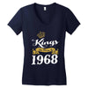 kings are born in 1968 Women's V-Neck T-Shirt