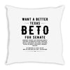 want a better texas black Throw Pillow