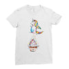 Cute Unicorn and Happy Cupcake Ladies Fitted T-Shirt