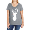deer skull christmas Ladies Curvy T-Shirt
