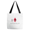I Love Ethereum Tote Bags