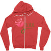 floral Zipper Hoodie