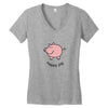 happy pig Women's V-Neck T-Shirt