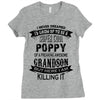 Super Cool Poppy Of A Freaking Awesome Grandson Ladies Fitted T-Shirt