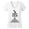 keep calm and be supercalifragilisticexpialidocious t shirt mary poppi Women's V-Neck T-Shirt