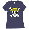 one piece skull Ladies Fitted T-Shirt