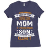 Super Cool Mom Of A Freaking Awesome Son Ladies Fitted T-Shirt