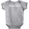 cling clang funny Baby Onesie