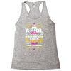 i am a april women Racerback Tank