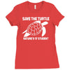 save the turtle Ladies Fitted T-Shirt