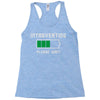 low battery introvert pun humor Racerback Tank