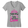 Celebrating With the 5th Birthday Queen Women's V-Neck T-Shirt