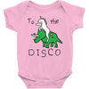 To The Disco (Unicorn Riding Triceratops) Baby Bodysuit