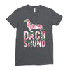 dachshund floral Ladies Fitted T-Shirt