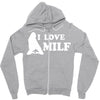 I Love Milf Zipper Hoodie