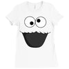 Cookie Monster Face Ladies Fitted T-Shirt