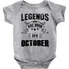 Legends Are Born In October Baby Onesie