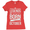 legends are born in october Ladies Fitted T-Shirt