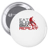 eat sleep bmx repeat Pin-back button