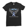 my hero is now my angel stomach cancer awareness Ladies Fitted T-Shirt