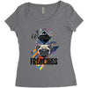 who loves frenchies Women's Triblend Scoop T-shirt
