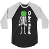 ciderhead cider drinking skeleton and apple 3/4 Sleeve Shirt