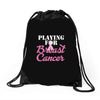 playing for breast cancer Drawstring Bags