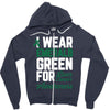 i wear emerald green for liver cancer awareness Zipper Hoodie