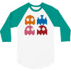 cool retro 80s pacman ghosts video games 3/4 Sleeve Shirt