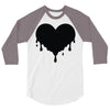 dripping heart melting heart 3/4 Sleeve Shirt