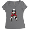 carcinoid cancer ribbon and rose Women's Triblend Scoop T-shirt