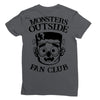 monsters outside fan club back Ladies Fitted T-Shirt