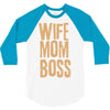 wife mom boss 3/4 Sleeve Shirt