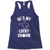 he's my lucky charm Racerback Tank