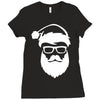 santa hipster Ladies Fitted T-Shirt