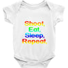 shoot eat sleep repeat gun Baby Onesie