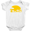 walker across Baby Onesie