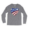 disstressed america flag heart Long Sleeve Shirts