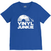 vinyl junkie white logo V-Neck Tee