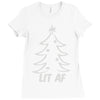 lit af christmas tree Ladies Fitted T-Shirt